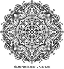 Figure mandala for coloring good mood