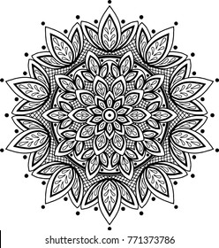 Figure mandala for coloring good mood