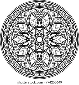 Figure mandala for coloring good mood
