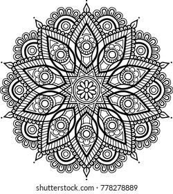 Figure mandala for coloring good mood