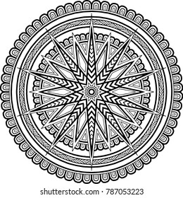 Figure mandala for coloring good mood