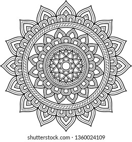 Figure mandala large for coloring good mood