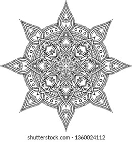 Figure mandala large for coloring good mood