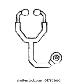 figure medical stethoscope to check cardiac heartbeat