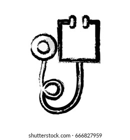 figure medical stethoscope tool and cardiology element