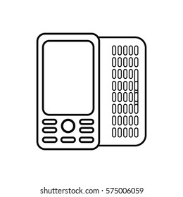 figure mobile phone related icon image, ector illustration