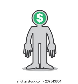 Figure with money on the mind 