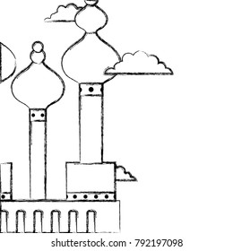 figure moscow site with clouds journey vacation