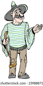Figure of mountaineer pimp vector illustration