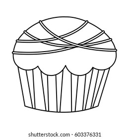 figure muffin with chocolate icon, vector illustration design