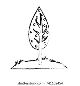 figure natual and ecological tree with branches plant