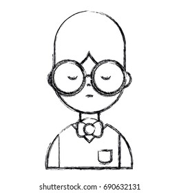 figure nice boy with hairstyle and uniform clothes