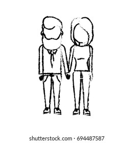 figure nice couple with hairstyle design