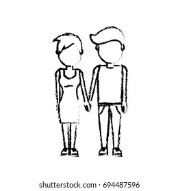 figure nice couple with hairstyle design