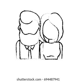 figure nice couple with hairstyle design