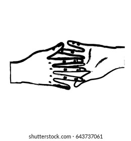 figure nice hands together like friendship symbol