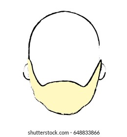 figure nice man face with beard and bald