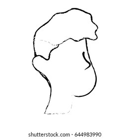 figure nice man face with haistyle