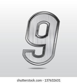 Figure nine, metal, vector, 9