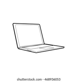 Figure notebook or laptop is black and white