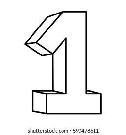 figure number one icon, vector illustraction design image