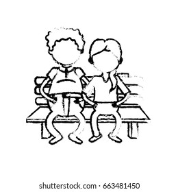 figure old couple in the chair with hairstyle