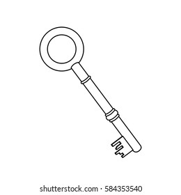 figure old key icon stock, vector illustration image design