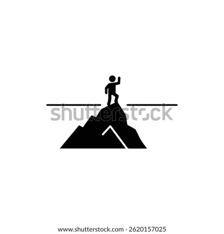 Figure on Mountain Peak Looking Towards Distant Horizon Symbolizing Vision