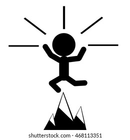 figure on top of the mountain