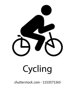 
Figure on a two wheeler running fast offering cycling icon
