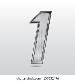 Figure one, metal, 1, vector