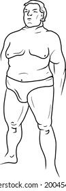 The figure of an overweight man