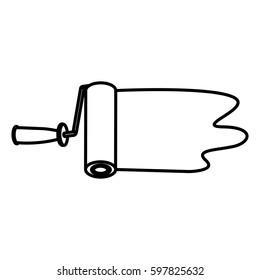 figure paint roller and paintwork icon, vector illustraction design