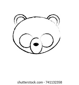 figure panda head wild cute animal