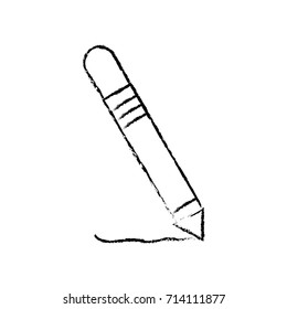 figure pencil element to write and study icon