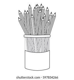 figure pencils color inside the butter jar icon, vector illustraction design