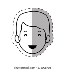 figure people casual man face icon, vector illustration