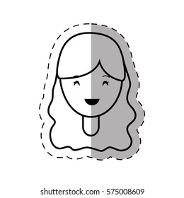 figure people casual woman face icon, vector illustration