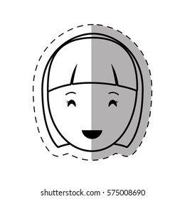 figure people casual woman face icon, vector illustration