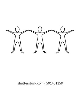 figure people with hands up icon, vector illustraction design