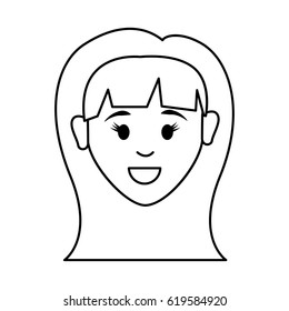 Figure People Happy Face Woman Icon Stock Vector (Royalty Free ...