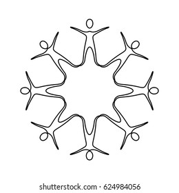 figure people making a star with their legs, vector illustraction design