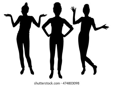 figure people silhouettes vector illustration set
