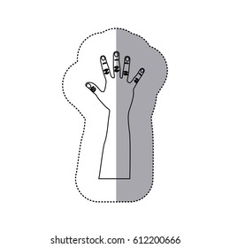 figure person hand up icon, vector illustration design