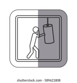 figure person practicing boxing icon, vector illustration design image