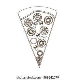 figure piece pizza icon, vector illustraction design image