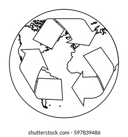 figure planet caring for the environment icon, vector illustration design