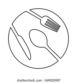 figure plate with cutlery icon image design, vector illustration