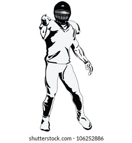The figure of the player in American Football. Vector illustration.
