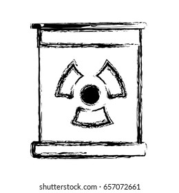 figure poster with radiation symbol of danger